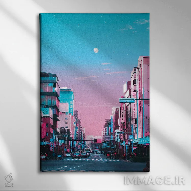 تابلو دکوراتیو توکیو شهر پاستلی اثر دانر اوروزکو - نمای روبهرو روی دیوار