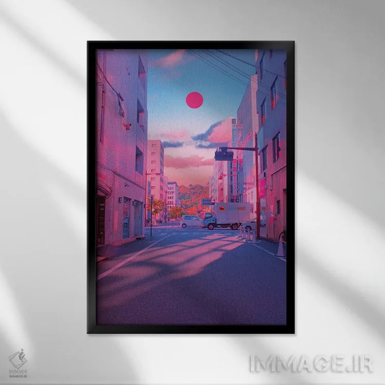 تابلو دکوراتیو غروب ۱۱ اثر دانر اوروزکو - نمای قابدار مشکی