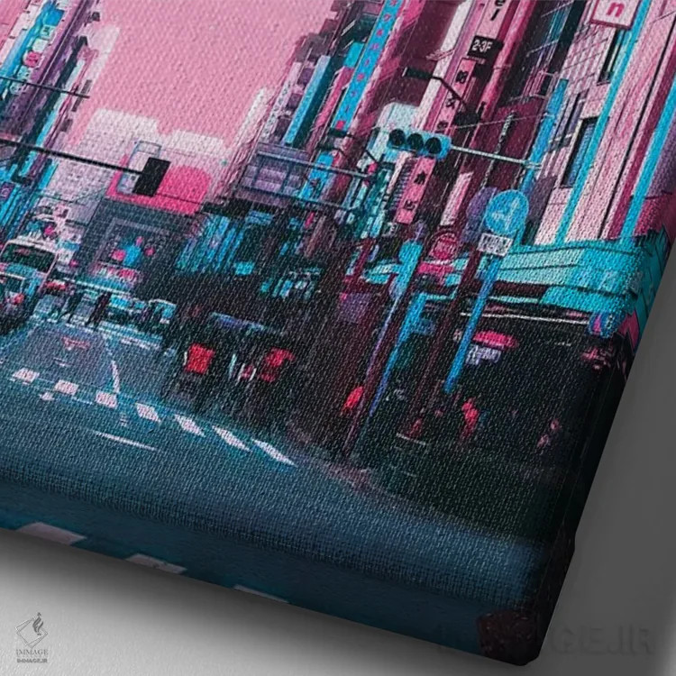 تابلو دکوراتیو توکیو شهر پاستلی اثر دانر اوروزکو - نمای نزدیک بافت بوم