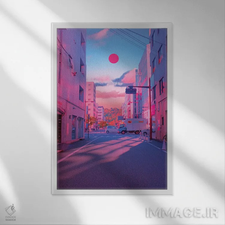 تابلو دکوراتیو غروب ۱۱ اثر دانر اوروزکو - نمای قابدار سفید