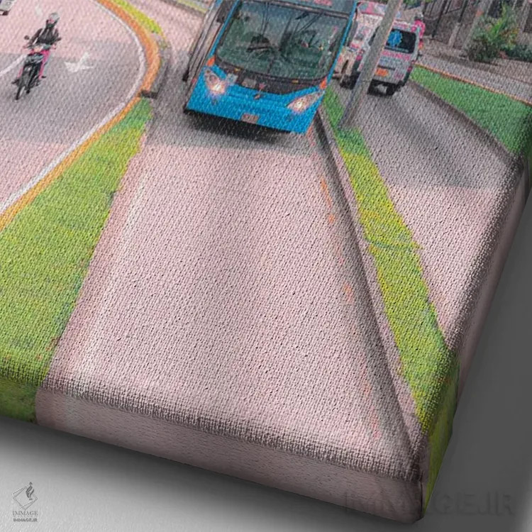 تابلو دکوراتیو کالی شهر پاستلی اثر دانر اوروزکو - نمای نزدیک بافت بوم