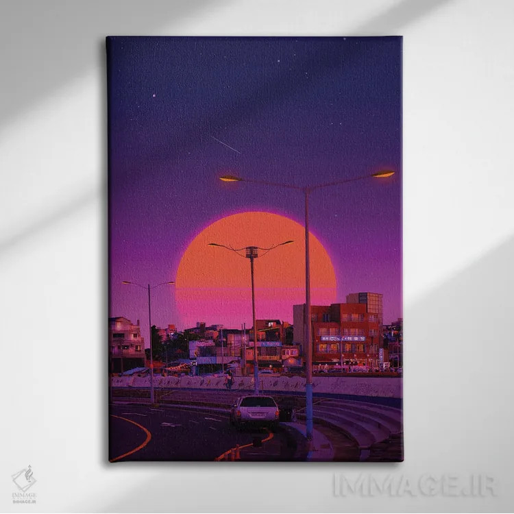 تابلو دکوراتیو غروب بخارویو ۵ اثر دانر اوروزکو - نمای روبهرو روی دیوار