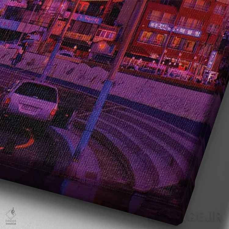 تابلو دکوراتیو غروب بخارویو ۵ اثر دانر اوروزکو - نمای نزدیک بافت بوم