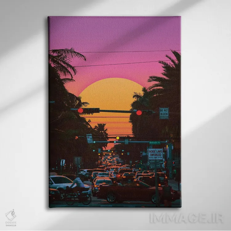 تابلو دکوراتیو غروب بخارویو ۳ اثر دانر اوروزکو - نمای روبهرو روی دیوار