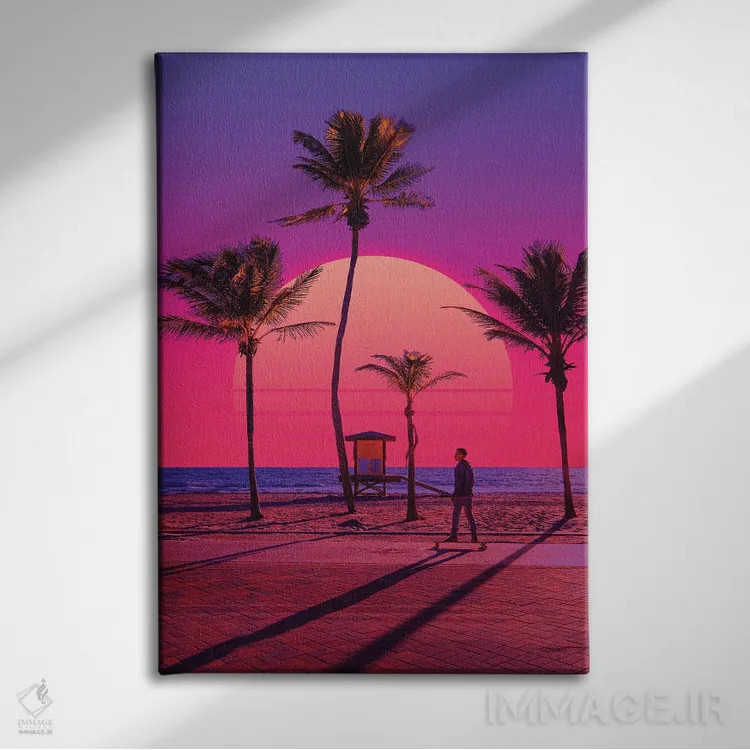 تابلو دکوراتیو غروب بخارویو ۶ اثر دانر اوروزکو - نمای روبهرو روی دیوار