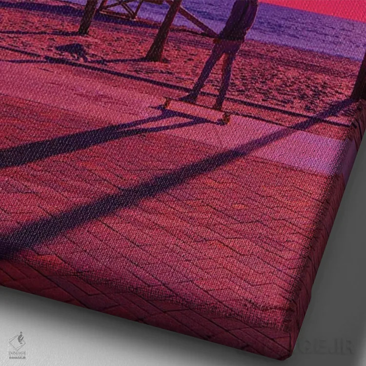 تابلو دکوراتیو غروب بخارویو ۶ اثر دانر اوروزکو - نمای نزدیک بافت بوم