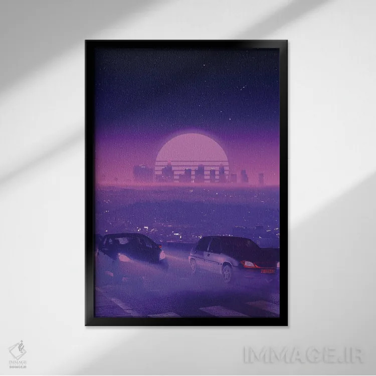 تابلو دکوراتیو ساعت گرگ و میش اثر دانر اوروزکو - نمای قابدار مشکی