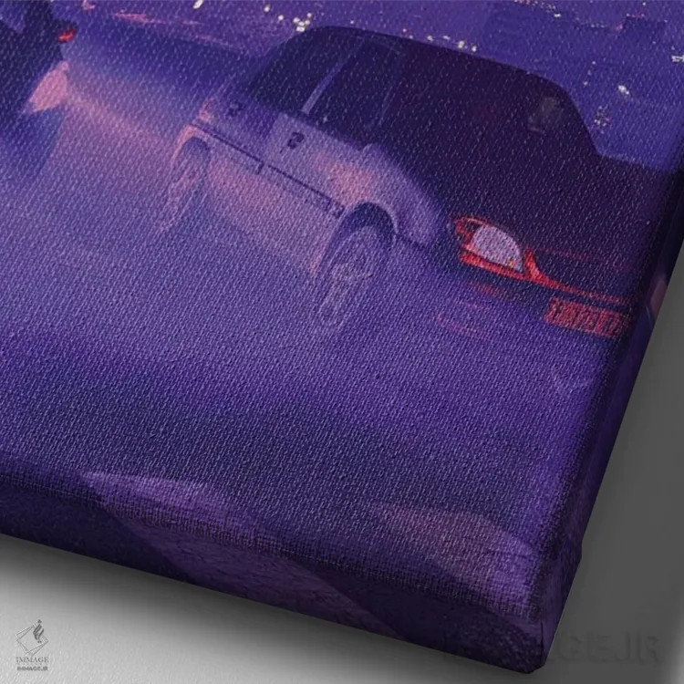 تابلو دکوراتیو ساعت گرگ و میش اثر دانر اوروزکو - نمای نزدیک بافت بوم