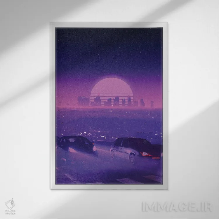 تابلو دکوراتیو ساعت گرگ و میش اثر دانر اوروزکو - نمای قابدار سفید