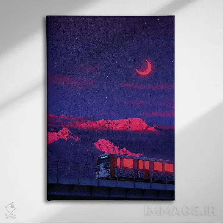 تابلو دکوراتیو قطار نیمه شب اثر دانر اوروزکو - نمای روبهرو روی دیوار