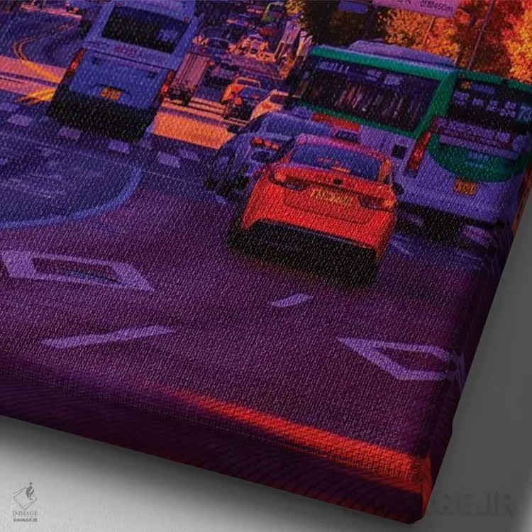 تابلو دکوراتیو غروب ۶ اثر دانر اوروزکو - نمای نزدیک بافت بوم