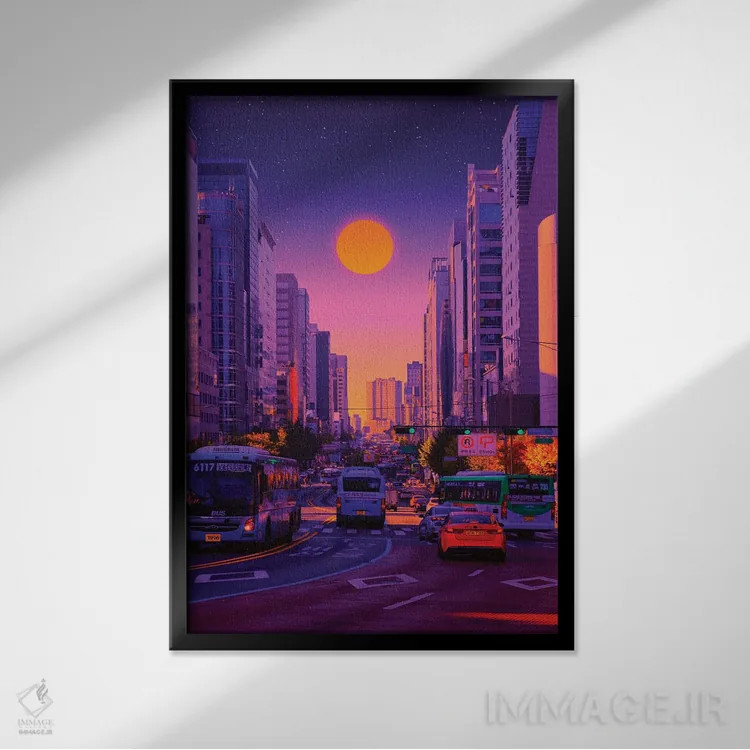 تابلو دکوراتیو غروب ۶ اثر دانر اوروزکو - نمای قابدار مشکی