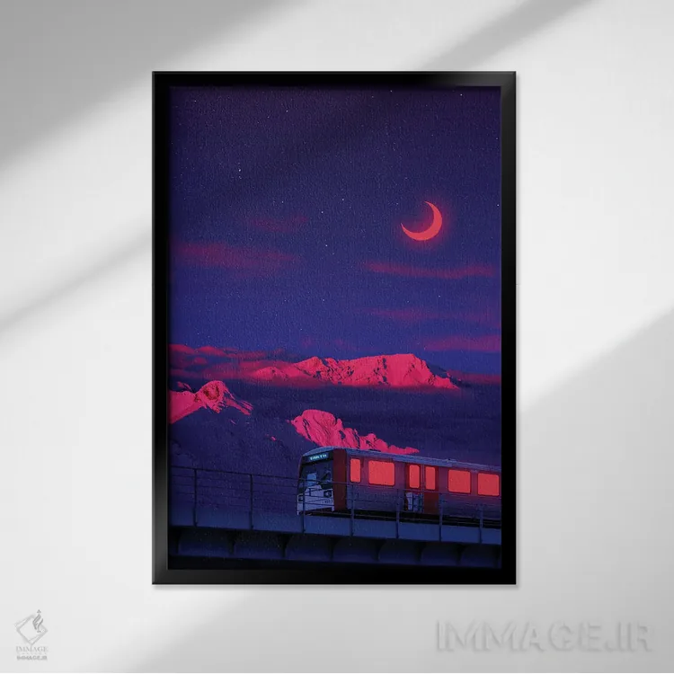 تابلو دکوراتیو قطار نیمه شب اثر دانر اوروزکو - نمای قابدار مشکی