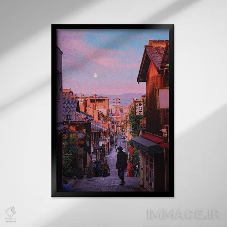 تابلو دکوراتیو شهر توکیو اثر دانر اوروزکو - نمای قابدار مشکی