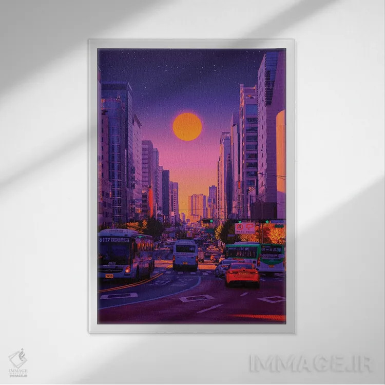 تابلو دکوراتیو غروب ۶ اثر دانر اوروزکو - نمای قابدار سفید