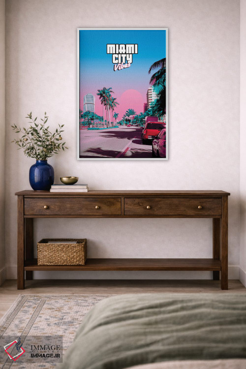 تابلو دکوراتیو حال و هوای شهر میامی اثر دانر اوروزکو - D2W