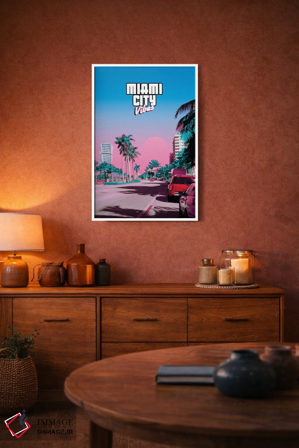 تابلو دکوراتیو حال و هوای شهر میامی اثر دانر اوروزکو - D3W