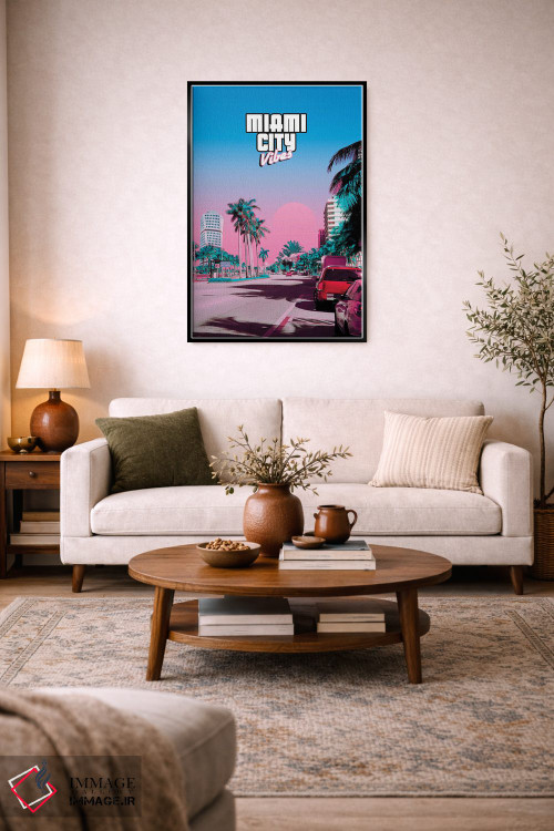 تابلو دکوراتیو حال و هوای شهر میامی اثر دانر اوروزکو - D4B