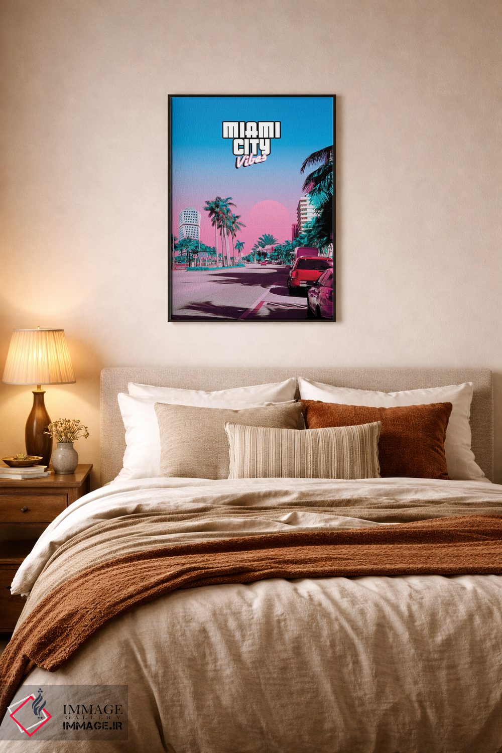 تابلو دکوراتیو حال و هوای شهر میامی اثر دانر اوروزکو - D5B