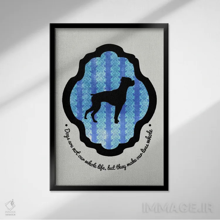 تابلو دکوراتیو بوکسر ۱ اثر فایو بای فایو کالکتیو - نمای قابدار مشکی