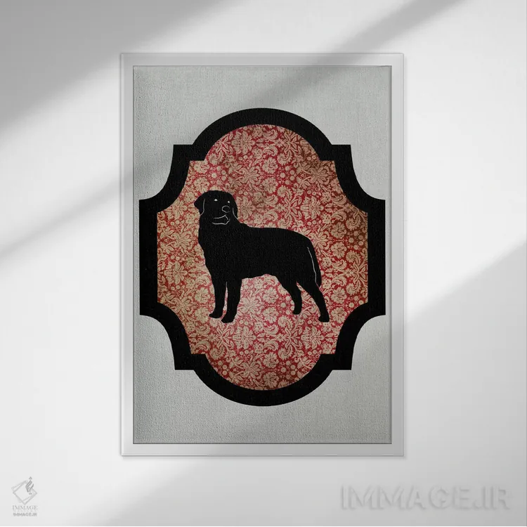 تابلو دکوراتیو رتوایلر II اثر فایو بای فایو کالکتیو - نمای قابدار سفید