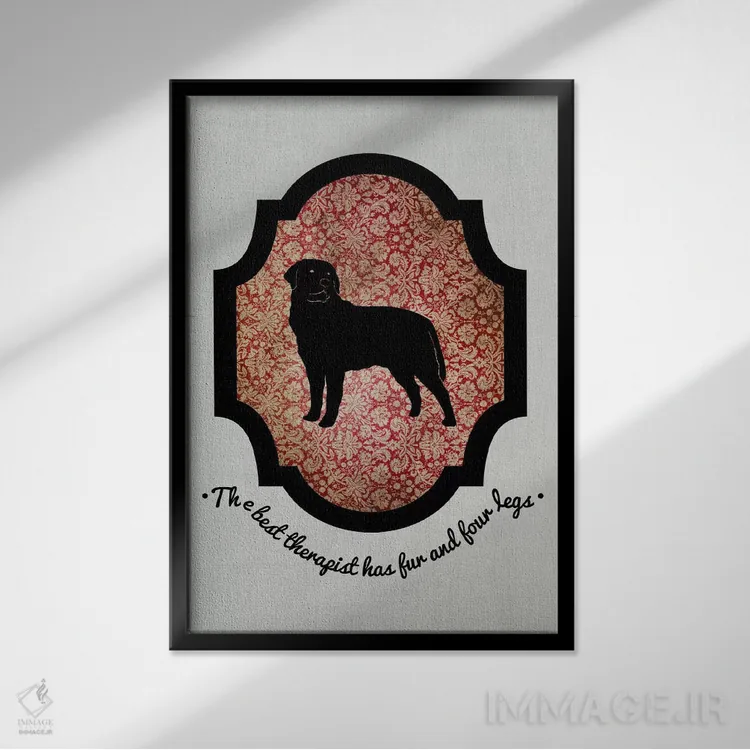 تابلو دکوراتیو رتوایلر I اثر فایو بای فایو کالکتیو - نمای قابدار مشکی