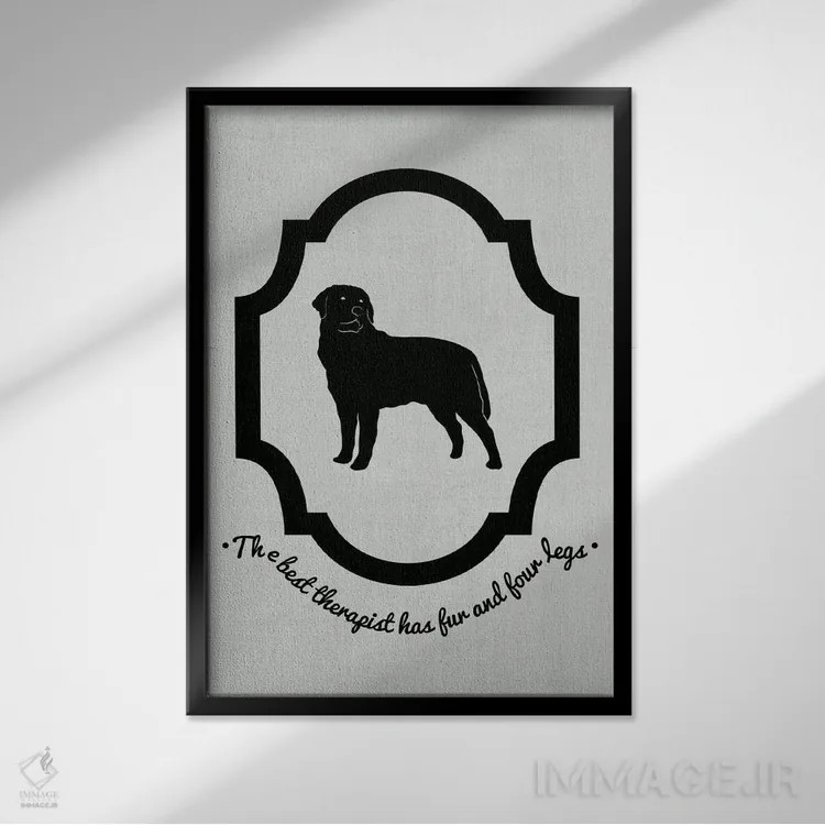 تابلو دکوراتیو رتوایلر اثر فایو بای فایو کالکتیو - نمای قابدار مشکی