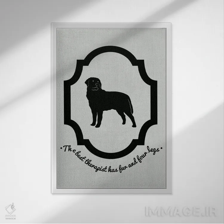 تابلو دکوراتیو رتوایلر اثر فایو بای فایو کالکتیو - نمای قابدار سفید