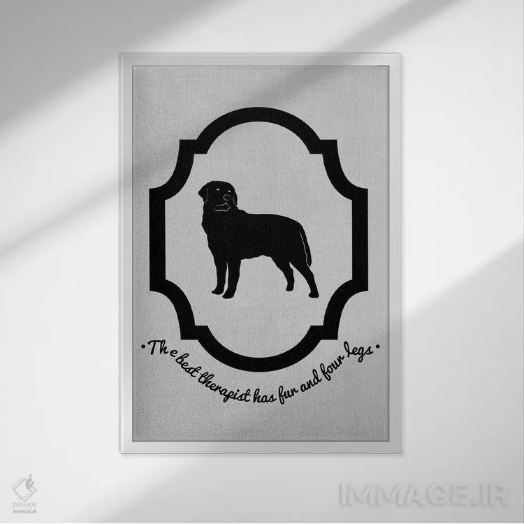 تابلو دکوراتیو رتوایلر اثر فایو بای فایو کالکتیو - نمای قابدار سفید