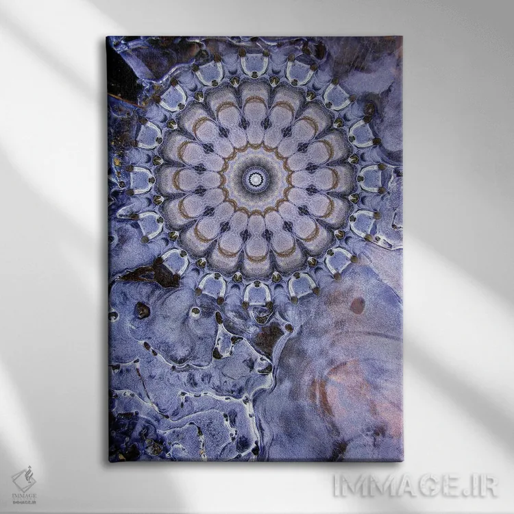 تابلو انتزاعی ماندالای کالیکو اثر لوان اوسترگارد - نمای روبهرو روی دیوار