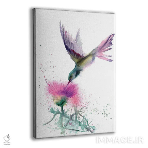 تابلو دکوراتیو مرغ مگس خوار و خار اثر الگا چفرانوف - نمای پرسپکتیو محصول