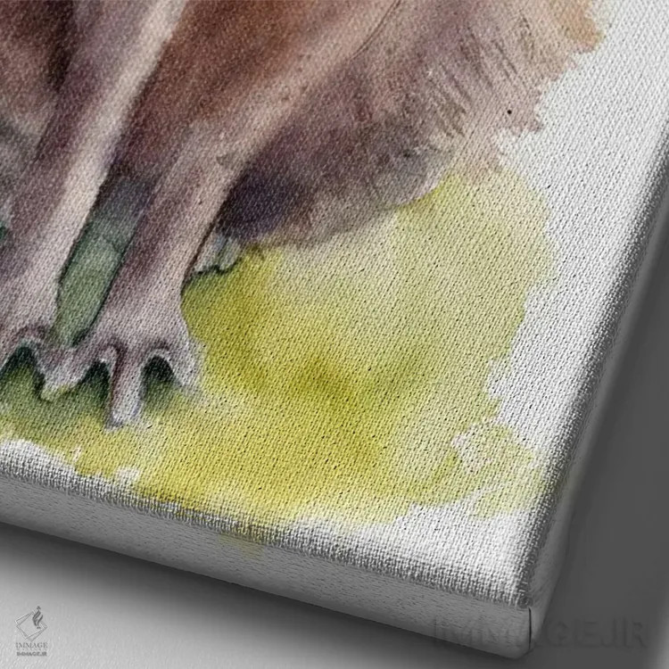 تابلو دکوراتیو کاپیبارا ۱ اثر الگا چفرانوف - نمای نزدیک بافت بوم