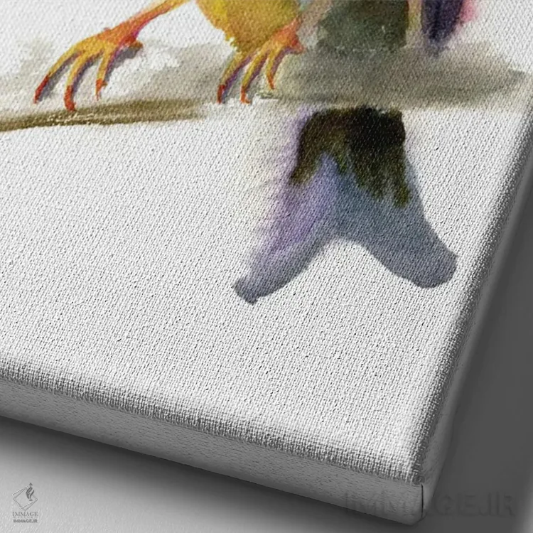 تابلو دکوراتیو بلبل اثر الگا چفرانوف - نمای نزدیک بافت بوم