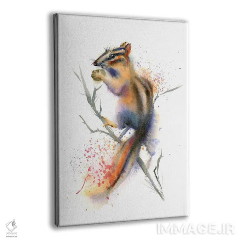 تابلو دکوراتیو سنجابک روی شاخه اثر الگا چفرانوف - نمای پرسپکتیو محصول