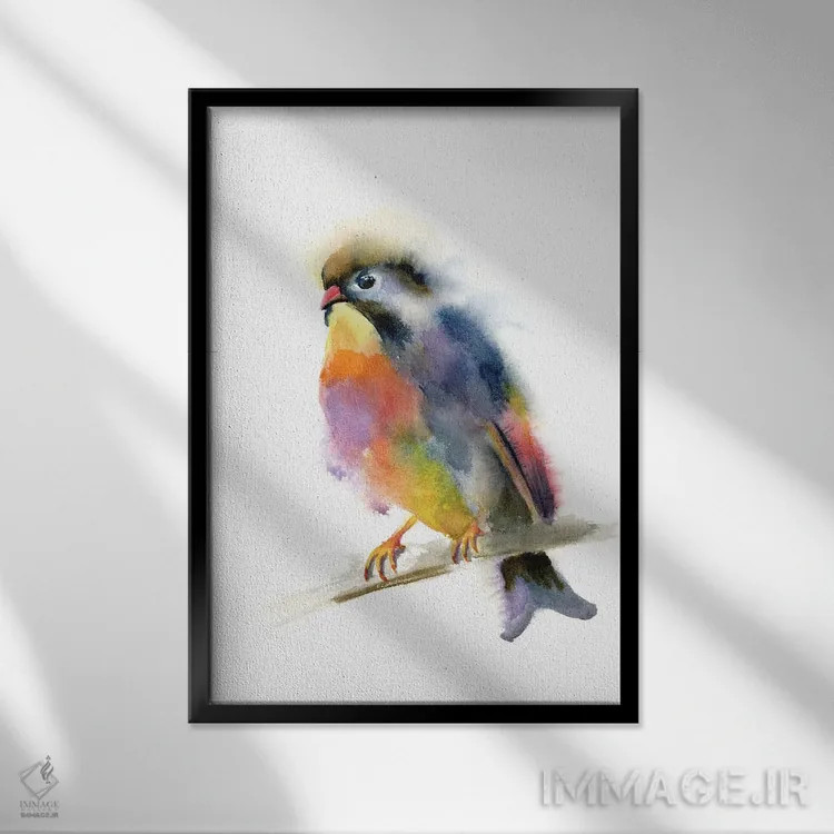 تابلو دکوراتیو بلبل اثر الگا چفرانوف - نمای قابدار مشکی