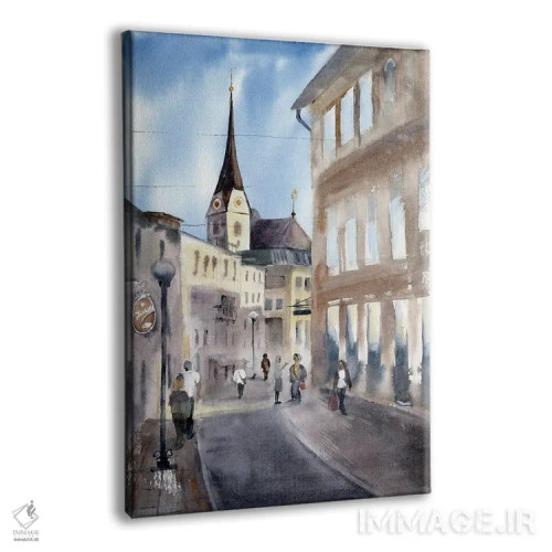 تابلو دکوراتیو چشم انداز شهری باد ایشل اثر الگا چفرانوف - نمای پرسپکتیو محصول