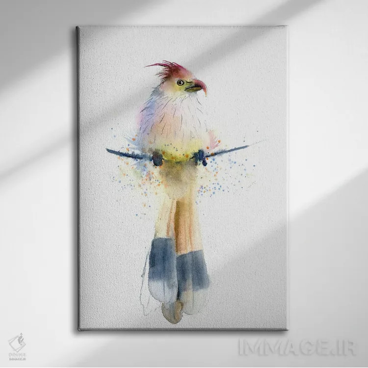 تابلو دکوراتیو پرنده گرمسیری اثر الگا چفرانوف - نمای روبهرو روی دیوار