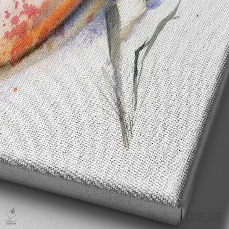 تابلو دکوراتیو سنجابک روی شاخه اثر الگا چفرانوف - نمای نزدیک بافت بوم