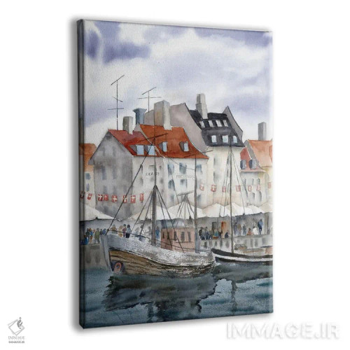 تابلو دکوراتیو چشم انداز شهری کپنهاگ اثر الگا چفرانوف - نمای پرسپکتیو محصول