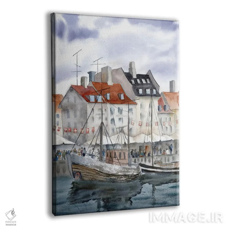 تابلو دکوراتیو چشم انداز شهری کپنهاگ اثر الگا چفرانوف - نمای پرسپکتیو محصول