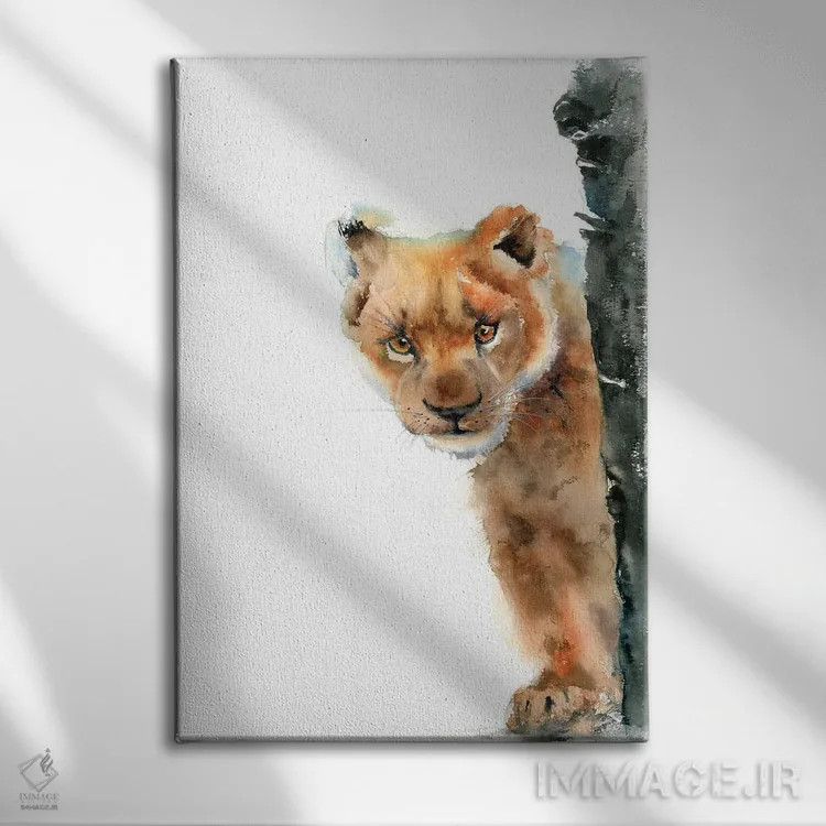 تابلو دکوراتیو لئو کوچک اثر الگا چفرانوف - نمای روبهرو روی دیوار