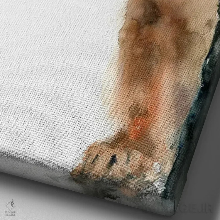 تابلو دکوراتیو لئو کوچک اثر الگا چفرانوف - نمای نزدیک بافت بوم