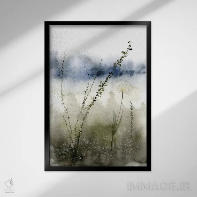 تابلو دکوراتیو منظره انتزاعی ۴ اثر الگا چفرانوف - نمای قابدار مشکی