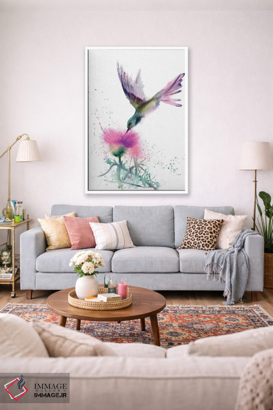 تابلو دکوراتیو مرغ مگس خوار و خار اثر الگا چفرانوف - D1W
