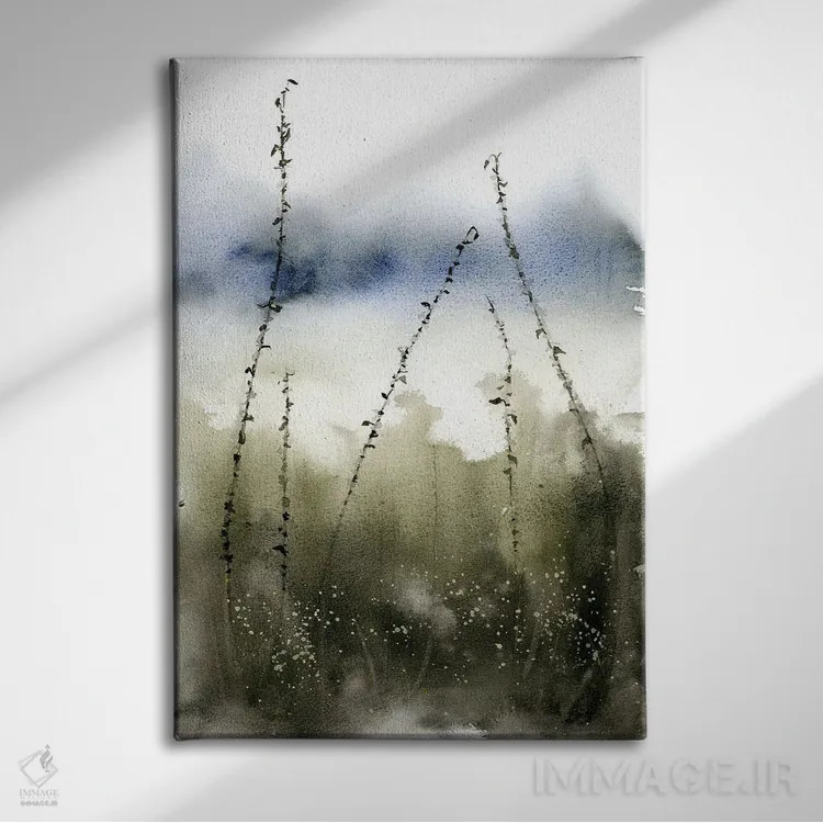 تابلو دکوراتیو منظره انتزاعی ۵ اثر الگا چفرانوف - نمای روبهرو روی دیوار