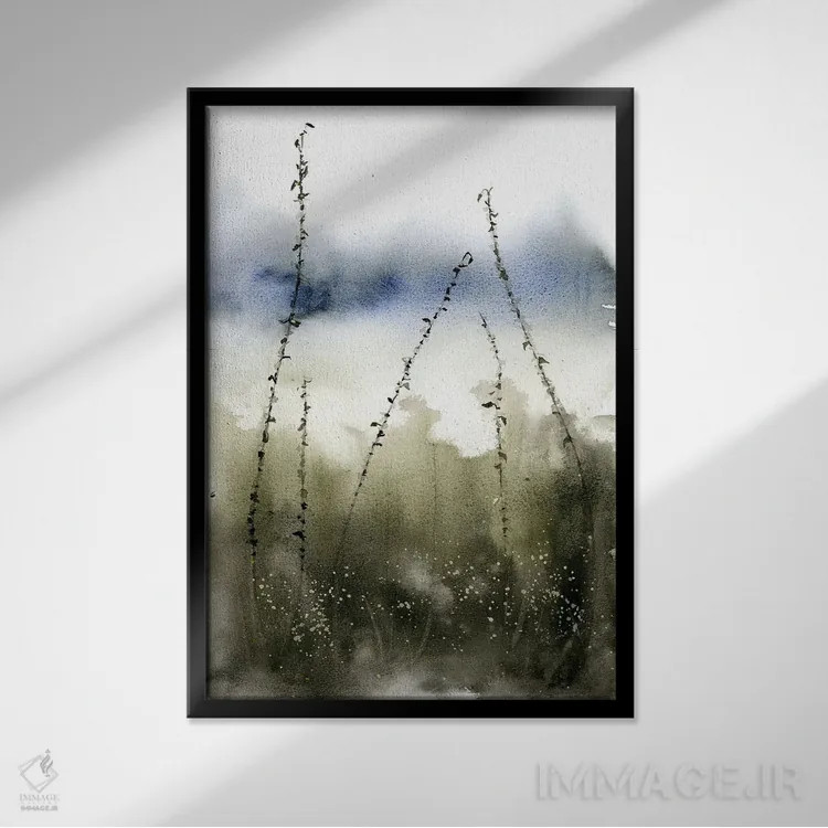 تابلو دکوراتیو منظره انتزاعی ۵ اثر الگا چفرانوف - نمای قابدار مشکی