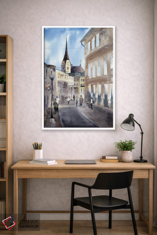 تابلو دکوراتیو چشم انداز شهری باد ایشل اثر الگا چفرانوف - D1W