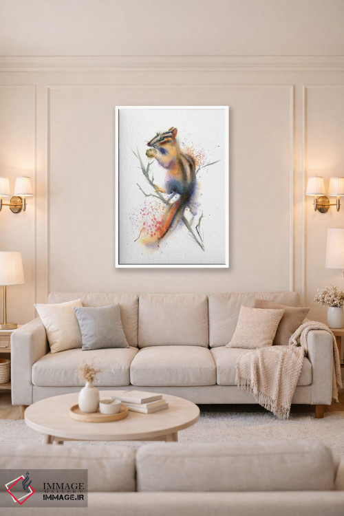 تابلو دکوراتیو سنجابک روی شاخه اثر الگا چفرانوف - D3W