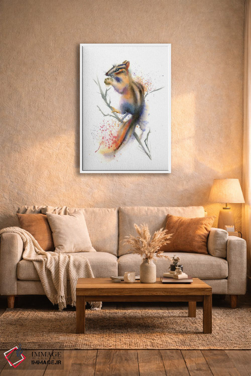 تابلو دکوراتیو سنجابک روی شاخه اثر الگا چفرانوف - D4W