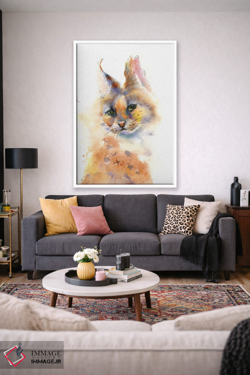 تابلو دکوراتیو گربه وحشی اثر الگا چفرانوف - D1W